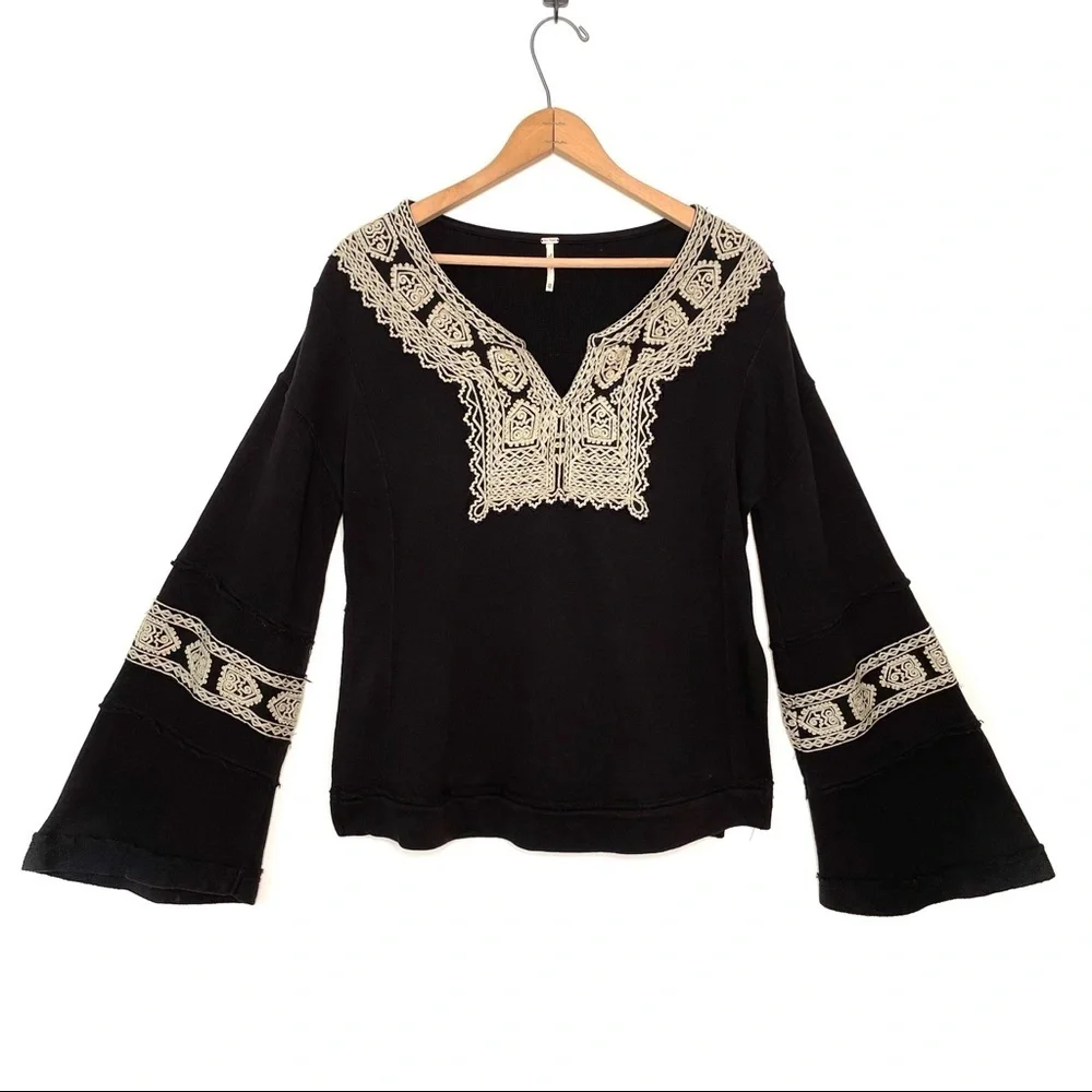 Free People slits black solid